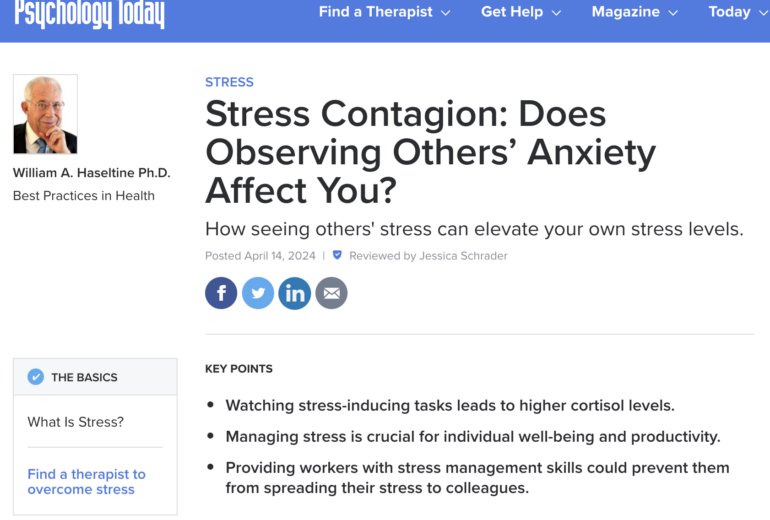 Stress Contagion: Does Observing Others’ Anxiety Affect You?